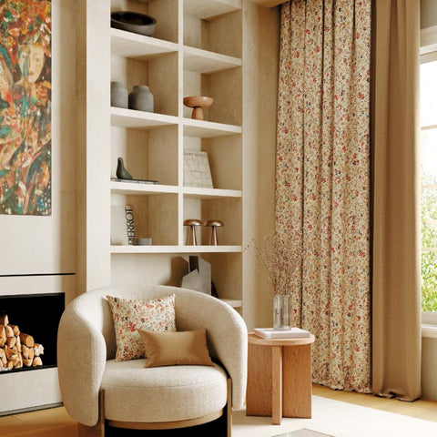 Tenda a fiori rossi e beige, stile country