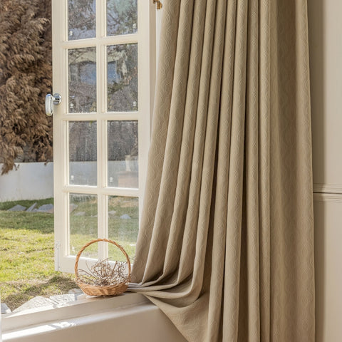 Tenda jacquard in velluto ciniglia con motivo ad onde