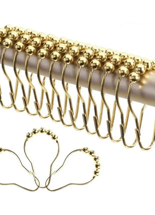 Ganci a sfera in ottone per tende da doccia (12 pezzi)