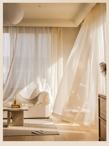 Tenda trasparente beige romantica