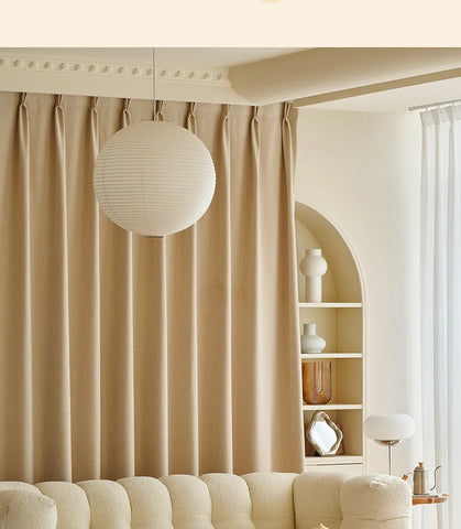 Tenda moderna in lino beige