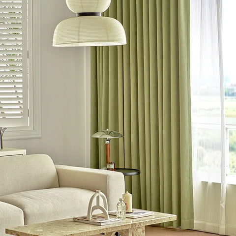 Tenda in stile lino verde salvia