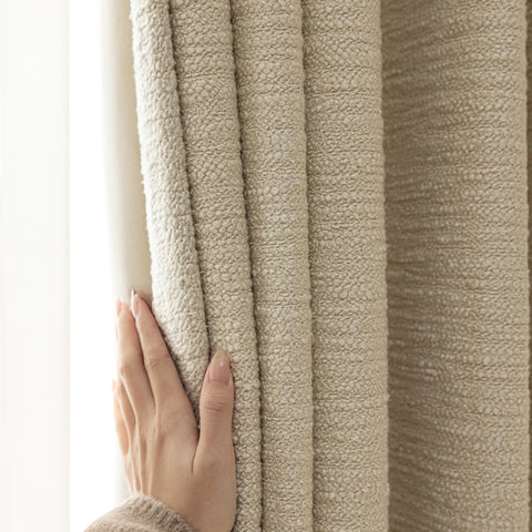 Tenda isolante in tessuto termico spesso di spugna beige
