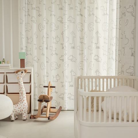 Tenda per cameretta per bambini con motivo animali safari