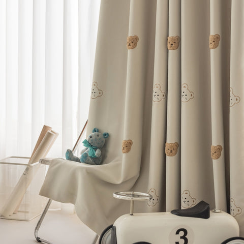 Tenda beige per bambini a forma di orsetto per la cameretta
