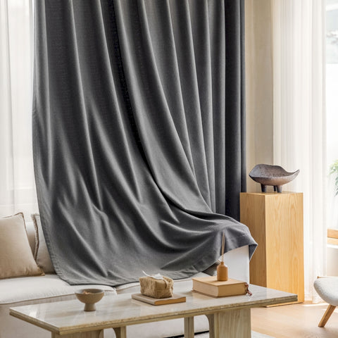 Tenda oscurante jacquard grigio scuro