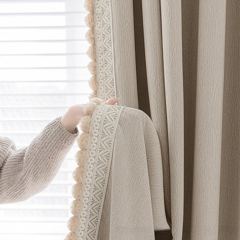 Pompon in ciniglia beige