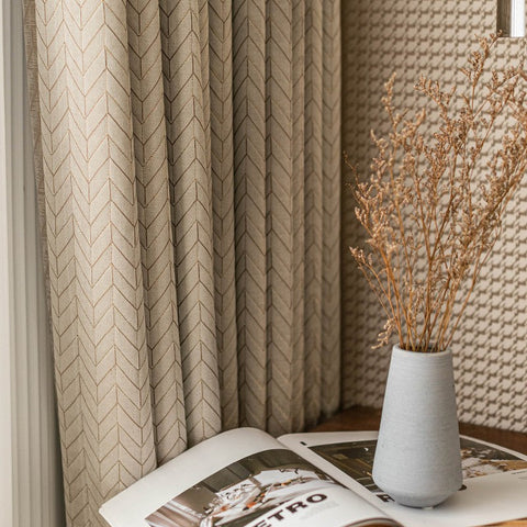 Tenda geometrica beige spessa