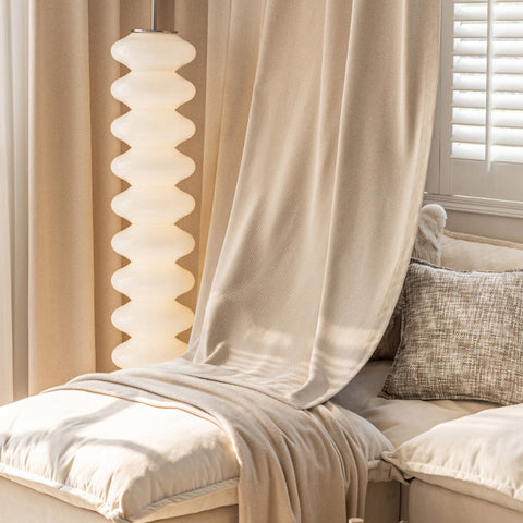 Elegante tenda in lino beige