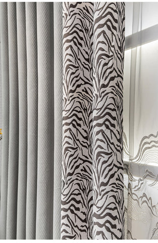 Tenda con motivo zebrato grigio
