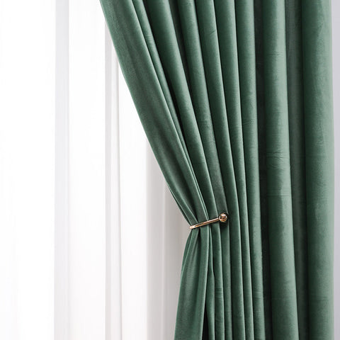 Tenda di velluto verde alla moda
