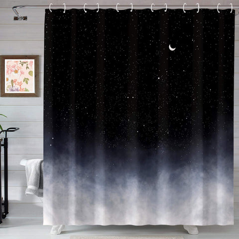 Tenda da doccia in bianco e nero (L180 cm x H200 cm)