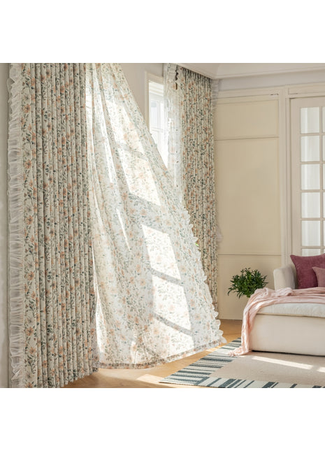 a living room with a couch and a window