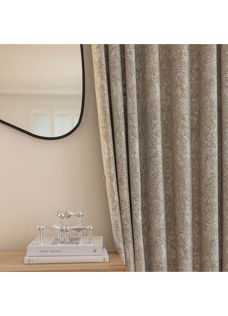 a mirror sitting on top of a wooden table