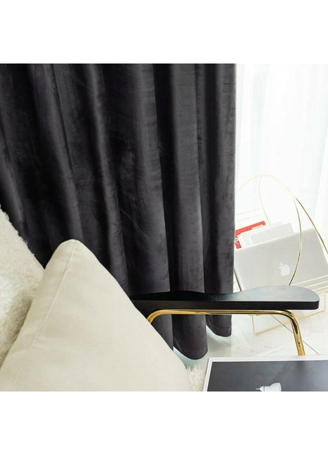 Rideau Occultant Velours Noir Élégant Chambre