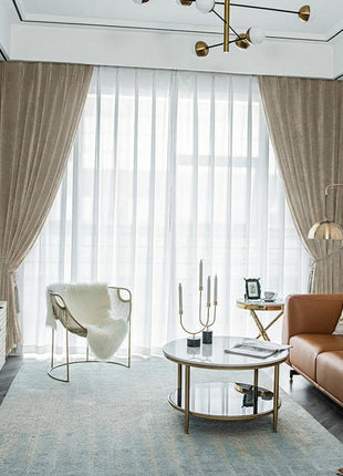 Rideau Occultant Velours Taupe Premium Salon