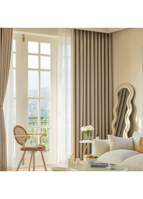 Rideau Beige Chambre Moderne