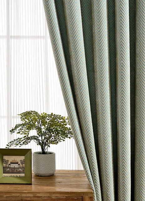 Rideau Bleu Clair Geometrique