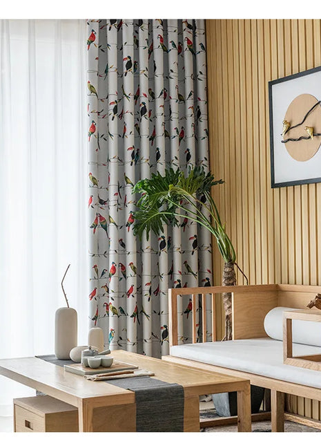Rideau Motifs Perroquet