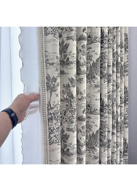 Rideau Blanc Vintage Motifs