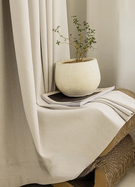 Rideau Blanc Salon Style Lin