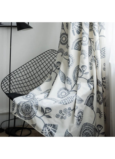 Rideau Blanc Motifs Moderne