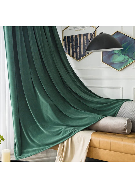 Rideau Vert Sapin Velours Doux