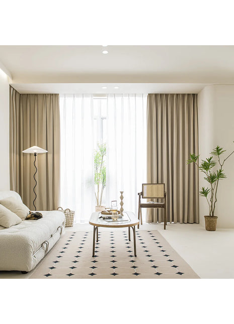 Rideau Elegant Velours Beige