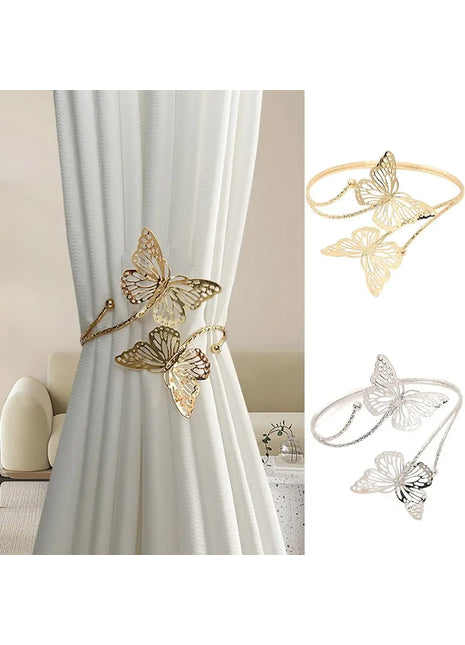 Embrasse rideau papillon metal ajoure or design poetique - Rideaux Deco