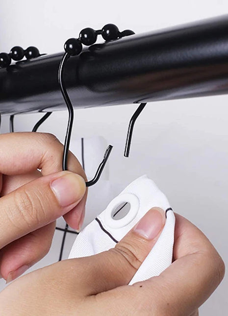 Ganci a sfera in ottone per tende da doccia (12 pezzi)