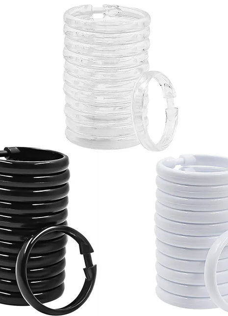 Anelli in plastica per tende da doccia – Set da 12