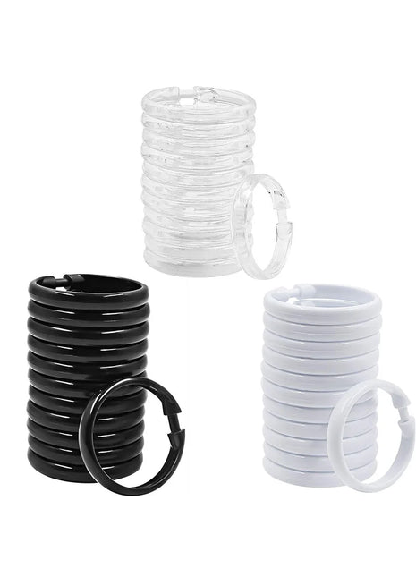Anelli in plastica per tende da doccia – Set da 12