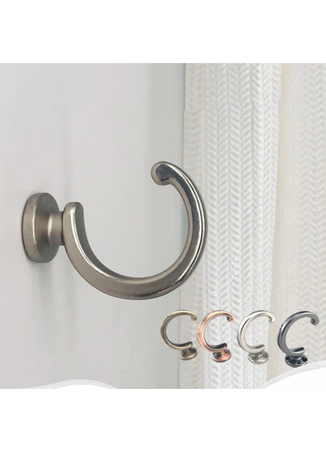Crochets muraux metal pour rideaux finition noir lot 2 pieces - Rideaux Deco