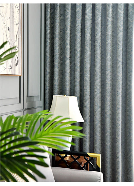 Rideau Bleu Luxe Motifs