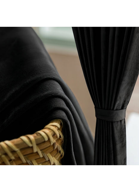 Rideau Occultant Velours Noir Chambre