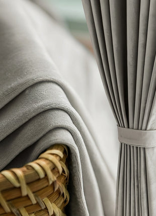 Rideau Occultant Velours Gris Cendré Bureau