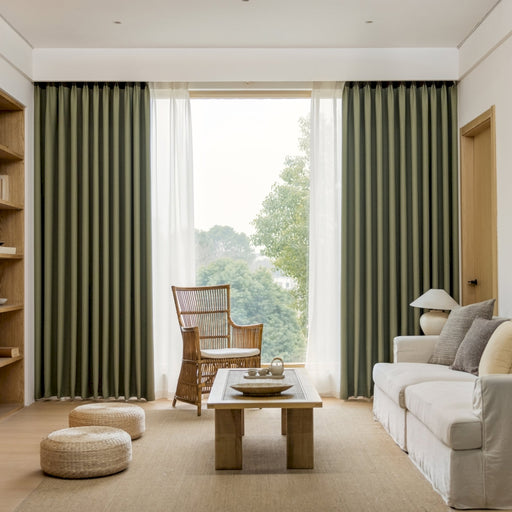 a living room filled with furniture and a large window