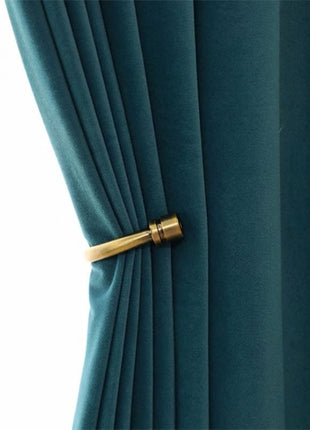 Rideau Occultant Velours Bleu Canard Salon