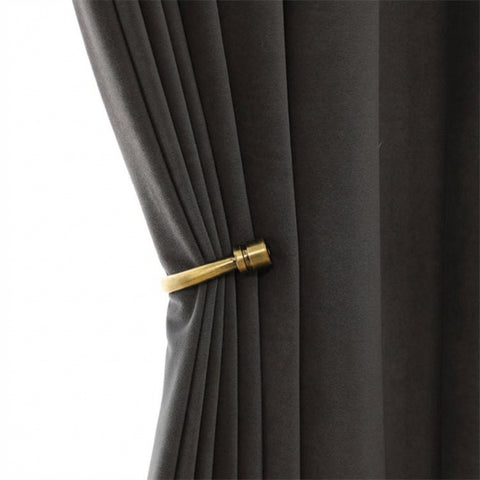 Rideau Occultant Velours Gris Anthracite Chambre