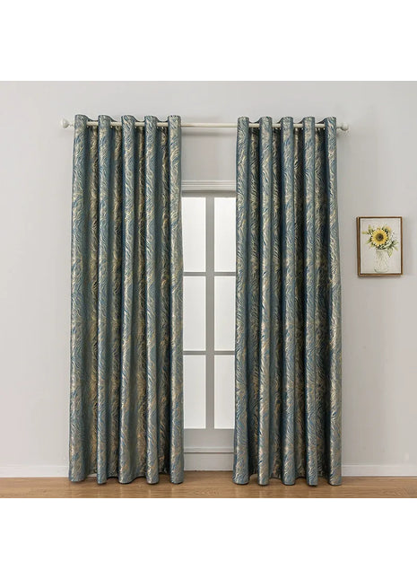 Linee dorate della tenda blu