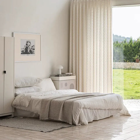 Tenda isolante in ciniglia jacquard beige