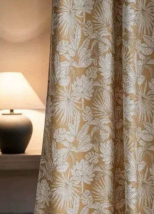 Tenda tropicale gialla con motivo a foglie di ciniglia