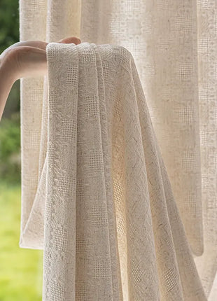 Tenda isolante in ciniglia jacquard beige