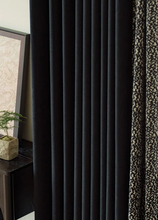 Tenda oscurante strutturata in erica nera beige