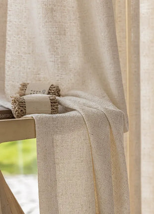 Tenda isolante in ciniglia jacquard beige
