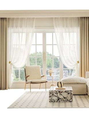 Elegante tenda in lino beige