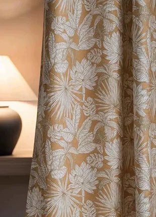 Tenda tropicale gialla con motivo a foglie di ciniglia
