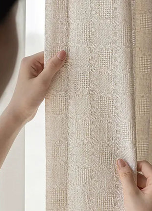 Tenda isolante in ciniglia jacquard beige