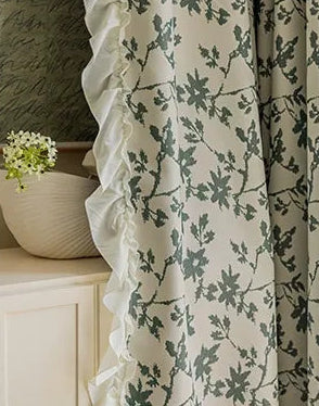 Tenda oscurante fiori neri in ciniglia liscia