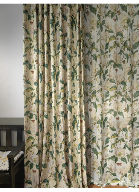 Tenda beige con motivo floreale